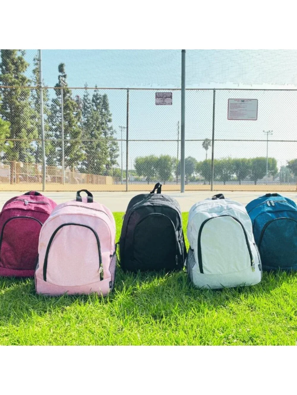 Glitter Purple Canvas School Backpack | Stylish & Durable for Kids & Teens